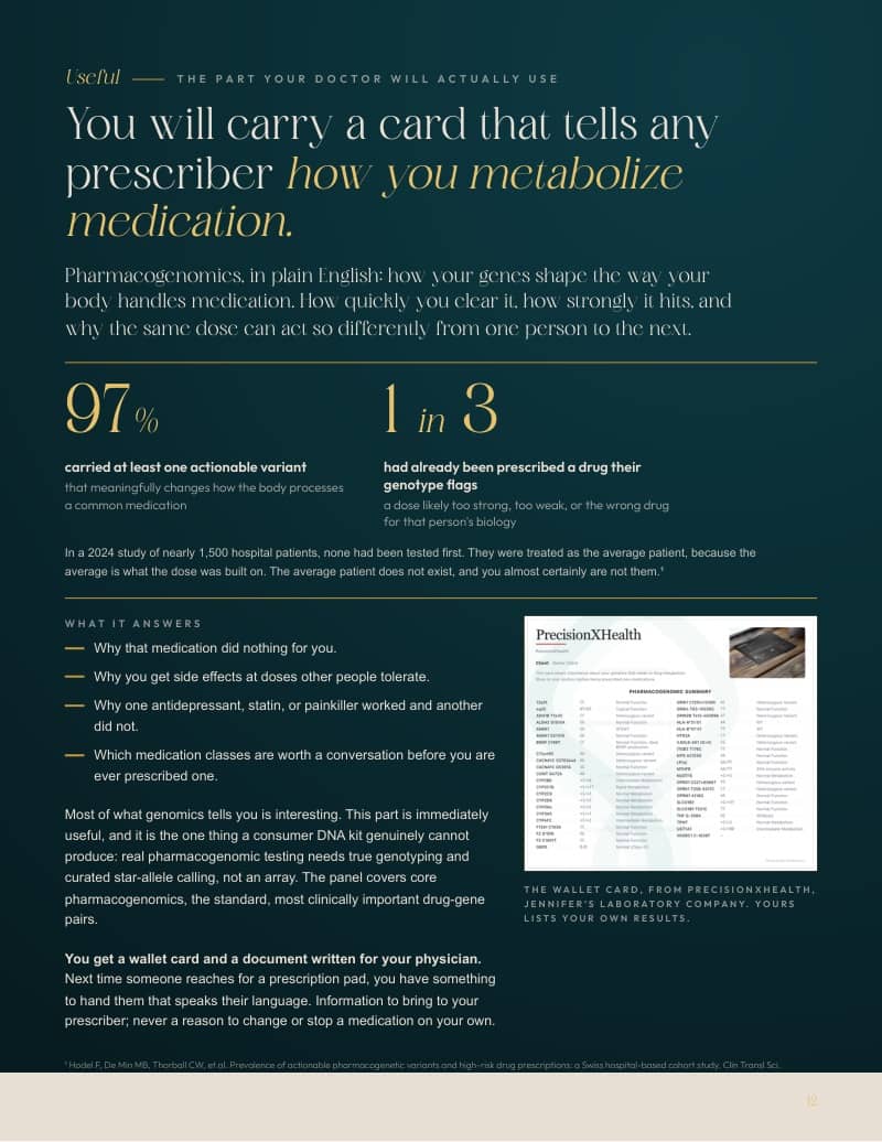 A page from the brochure: the part your doctor will actually use